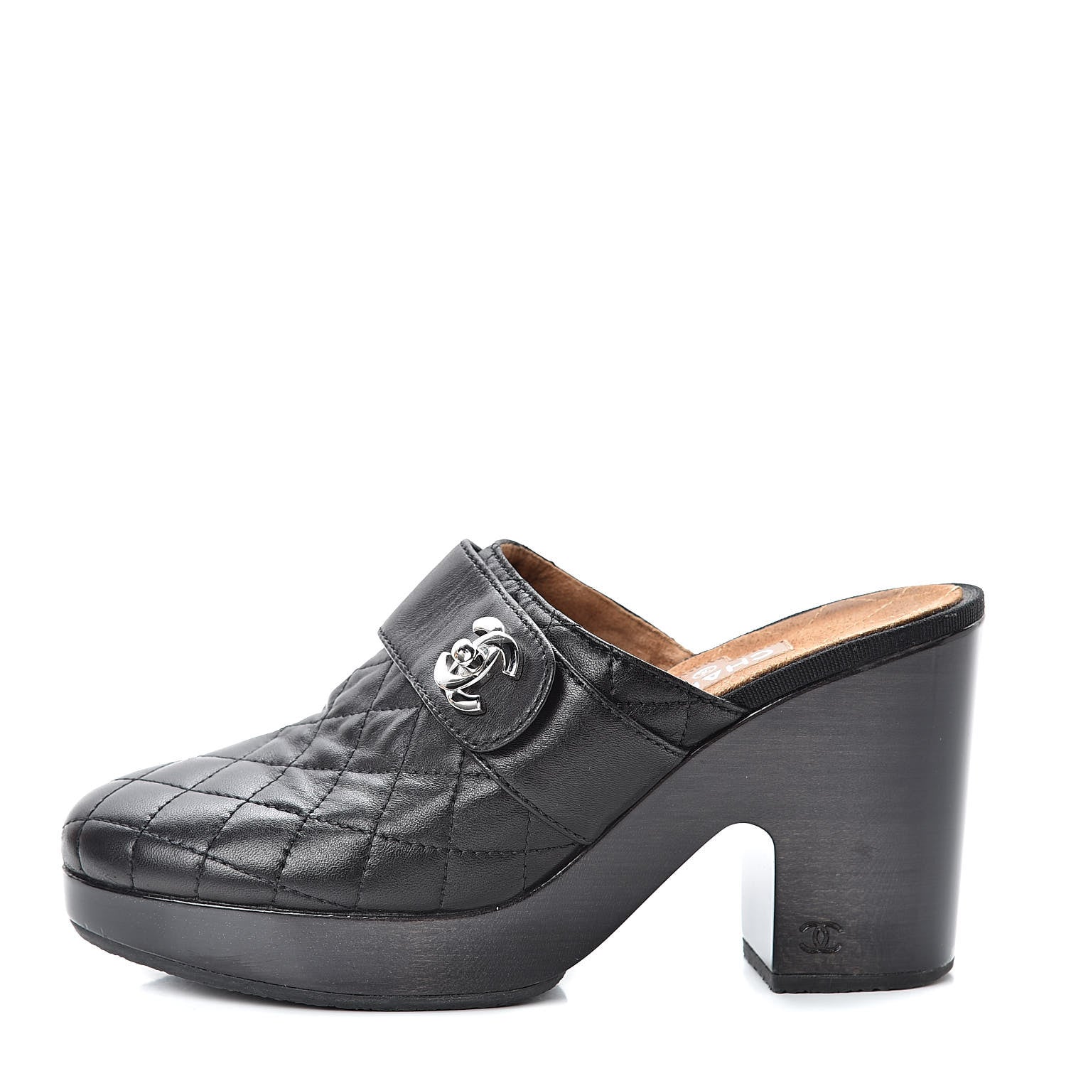 Chanel Lambskin Quilted CC Mules 40.5 Black 1 of 11
