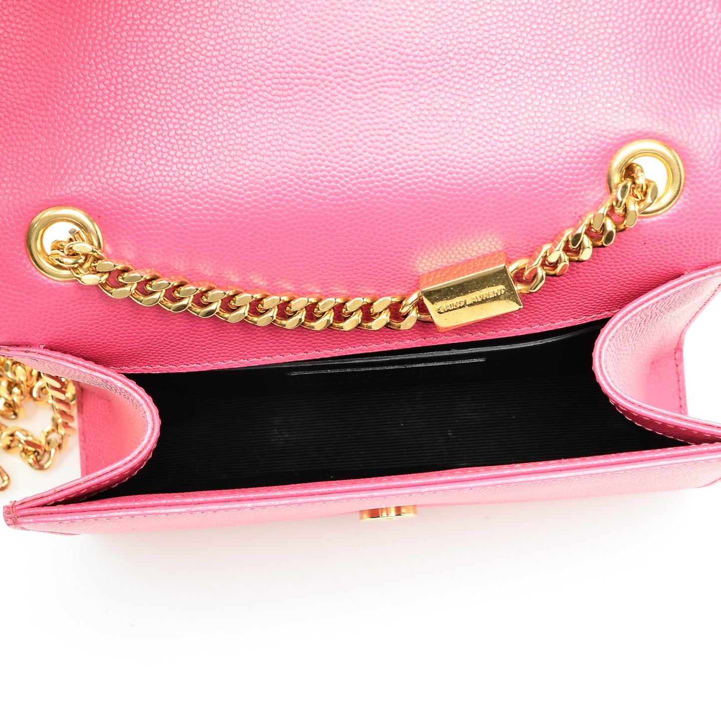 Grain De Poudre Small Monogram Kate Satchel Fuchsia