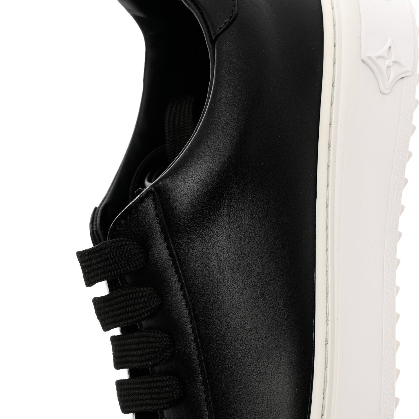Calfskin Time Out Sneakers 37.5 Black
