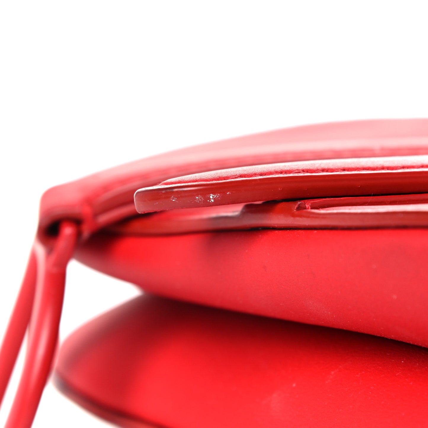 Ultra Matte Calfskin Mini Saddle Bag Red
