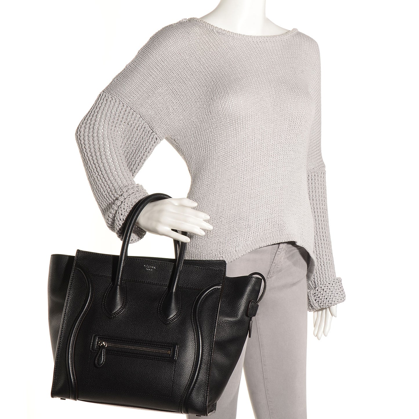Drummed Calfskin Mini Luggage Black