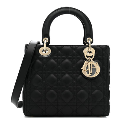 Christian Dior Lambskin Cannage Medium Lady Dior Black 2 of 21