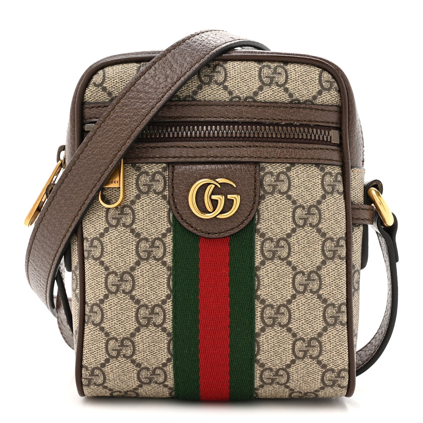 GG Supreme Monogram Web Mini Ophidia Messenger Brown