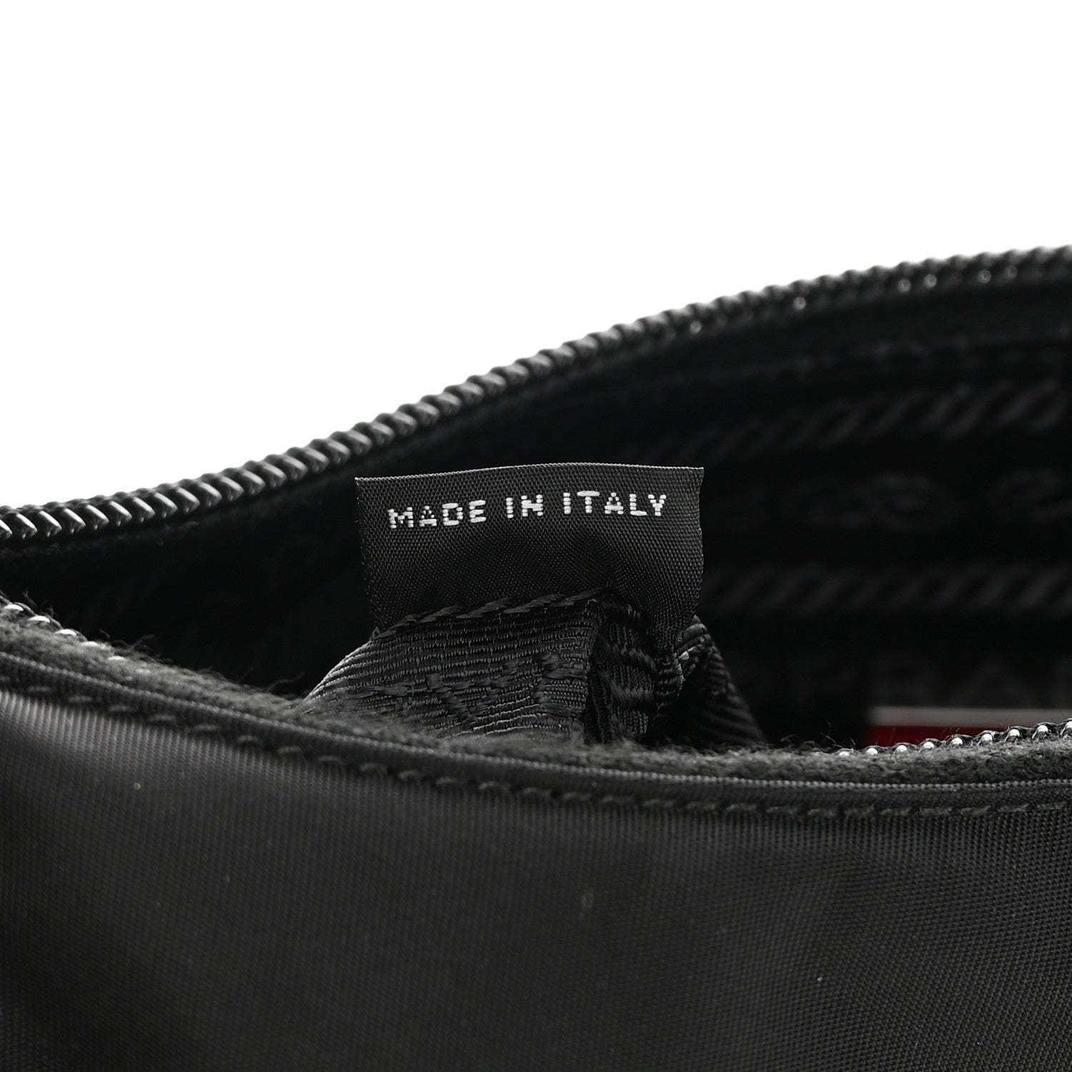 Prada Tessuto Nylon Saffiano Lunar New Year Mini Re-Edition 2000 Bag Black Fuoco 7 of 13