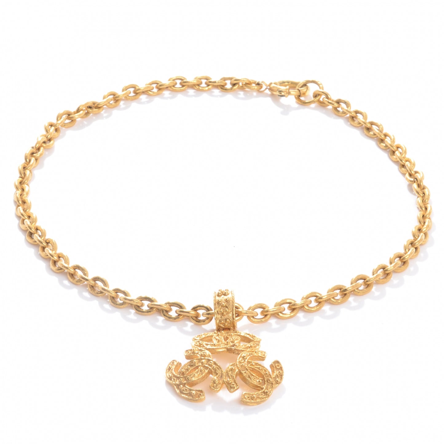 Triple CC Chain Necklace Gold
