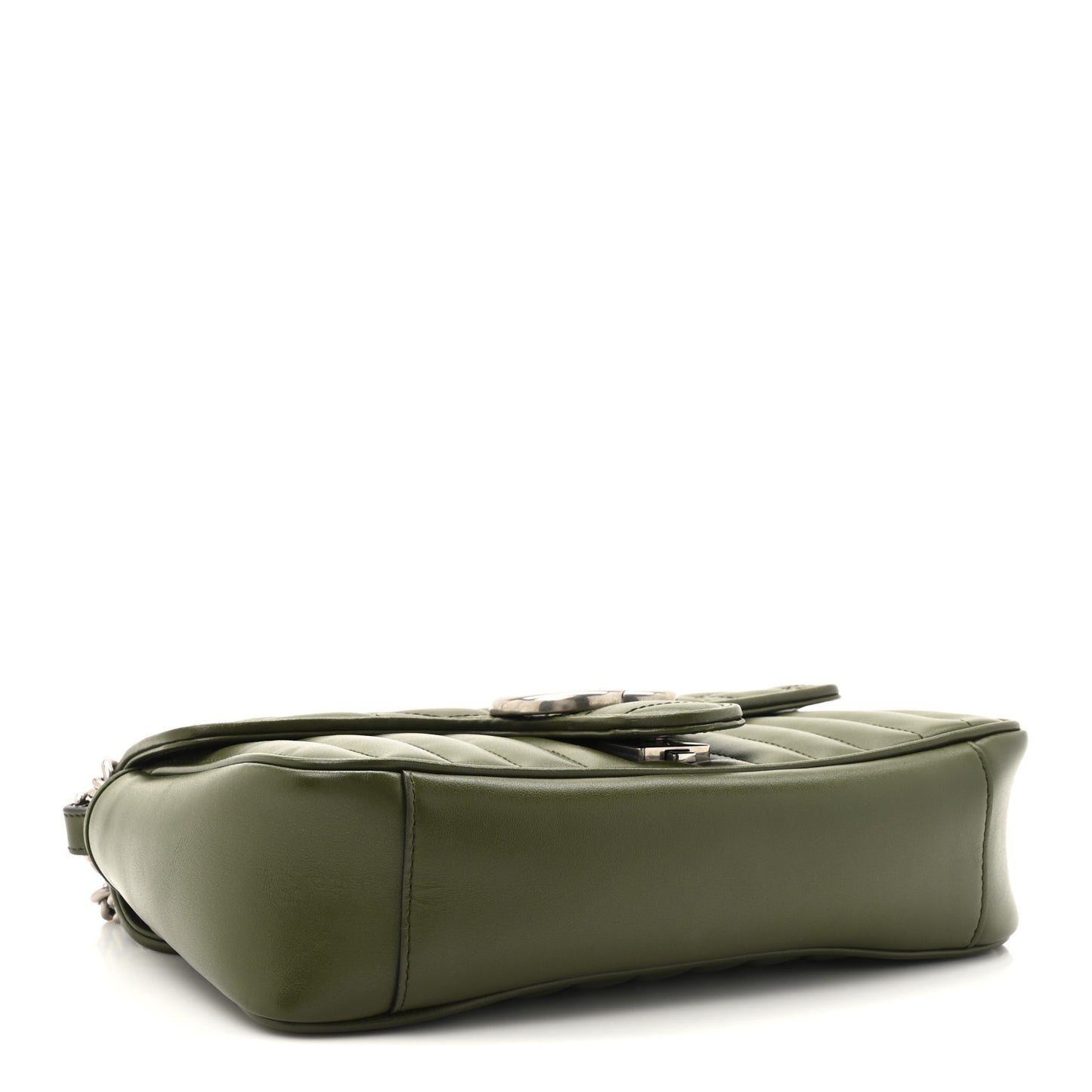 Calfskin Matelasse Aria Small GG Marmont Shoulder Bag Military Wood