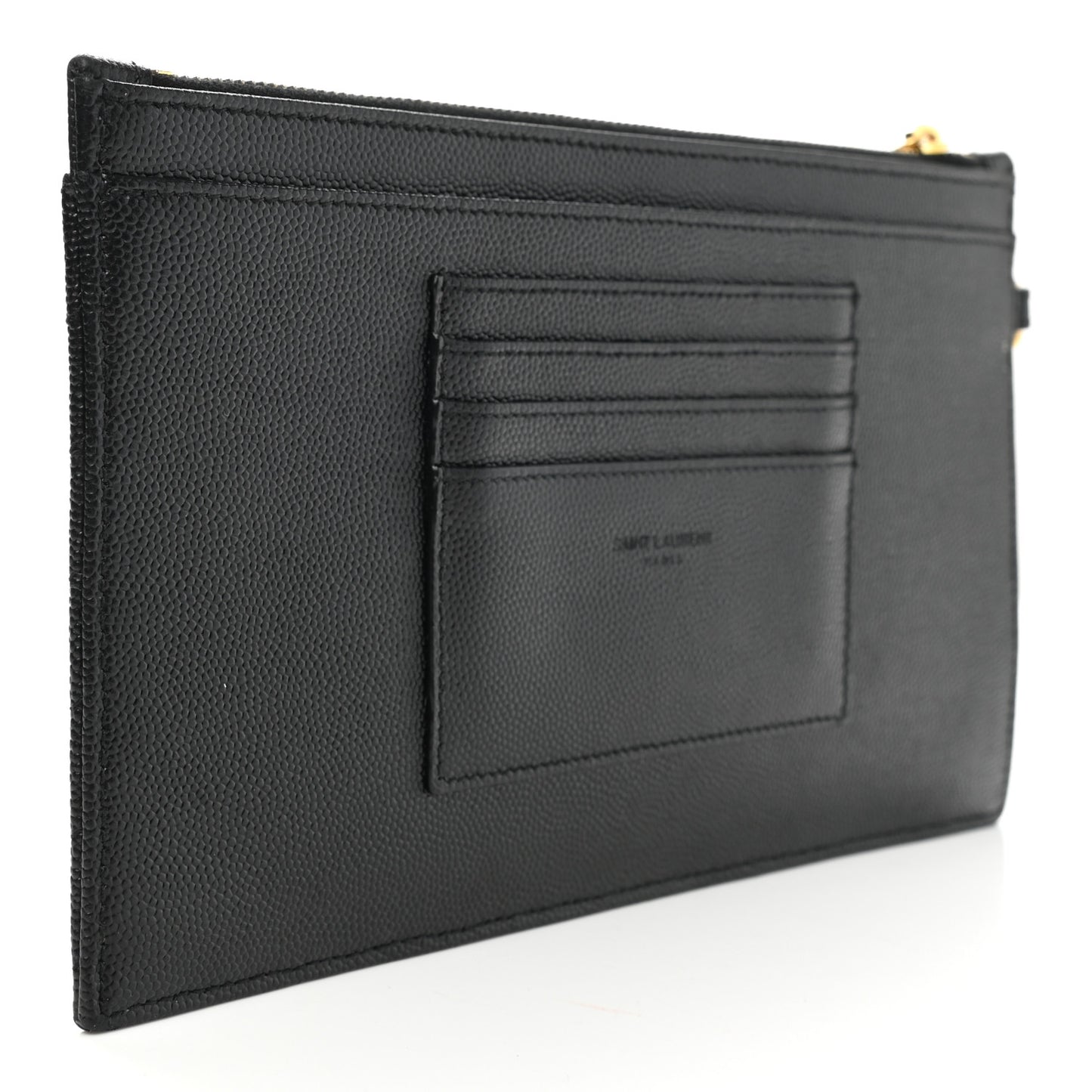 Grain De Poudre Chevron Monogram Large Bill Pouch Black