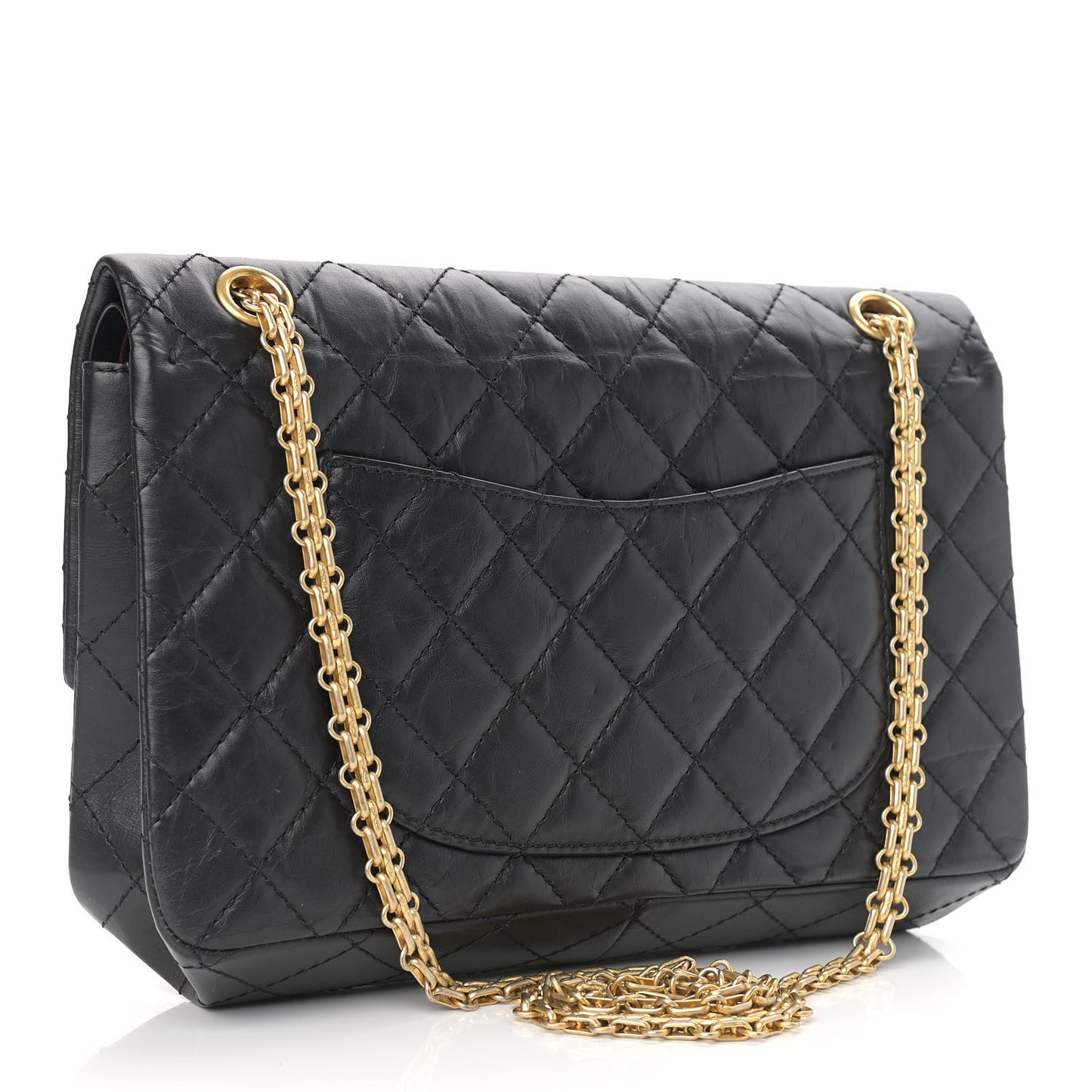 Aged Calfskin Quilted 2.55 Reissue 226 Flap Black