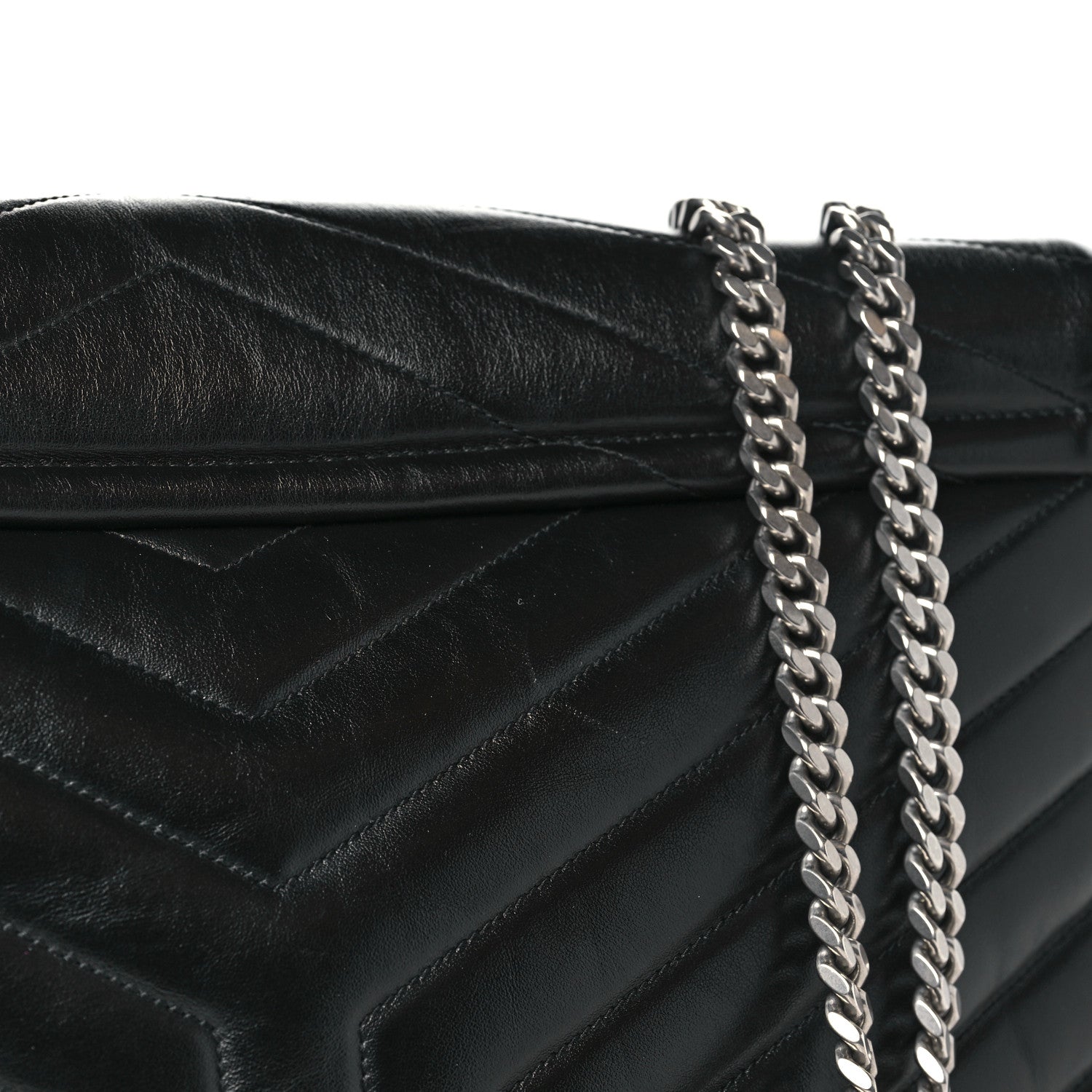 Saint Laurent Calfskin Y Quilted Monogram Large Loulou Chain Satchel Black 11 of 11