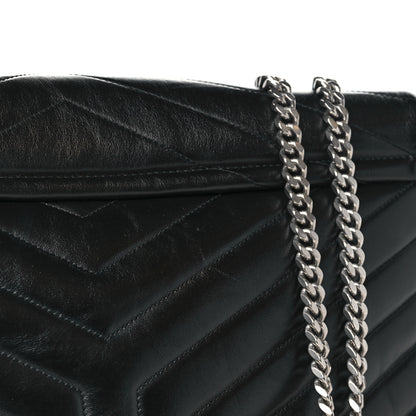 Saint Laurent Calfskin Y Quilted Monogram Large Loulou Chain Satchel Black 11 of 11