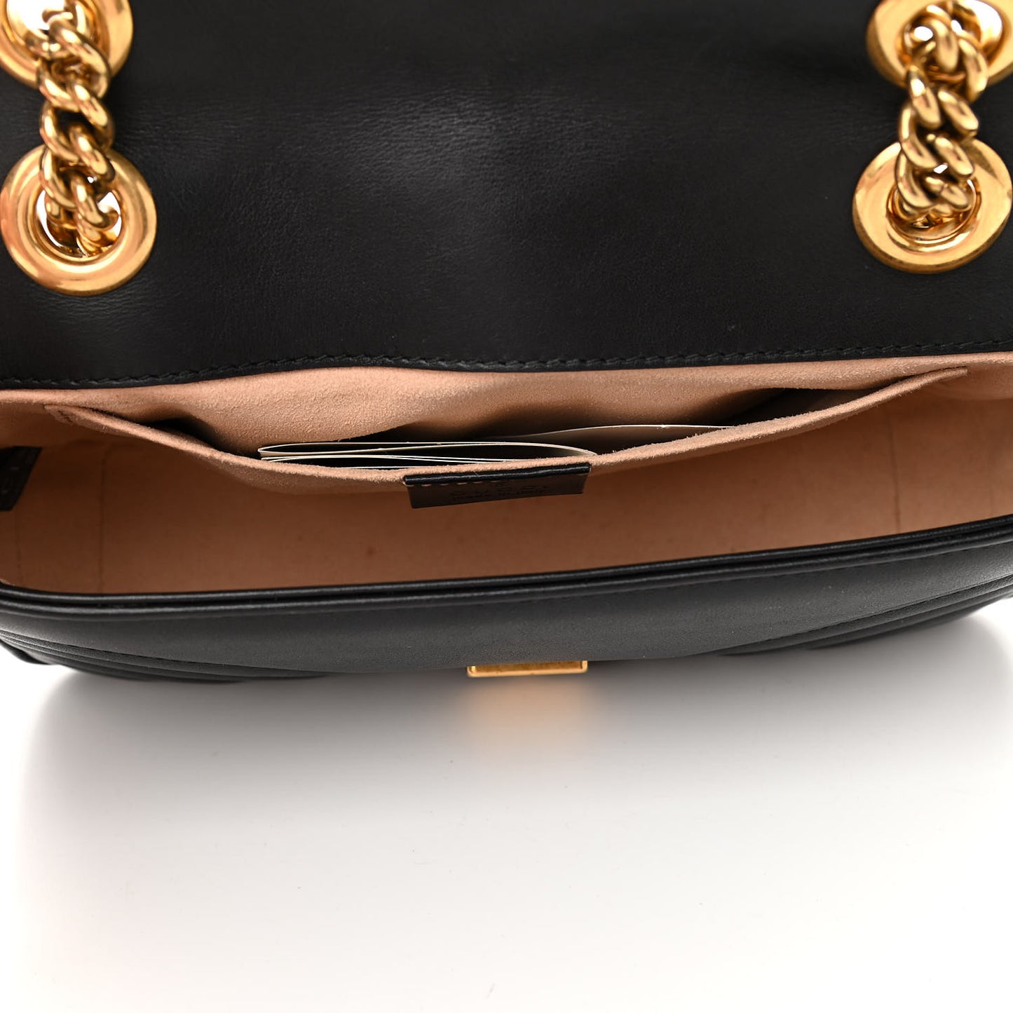 Calfskin Matelasse Mini GG Marmont Shoulder Bag Black