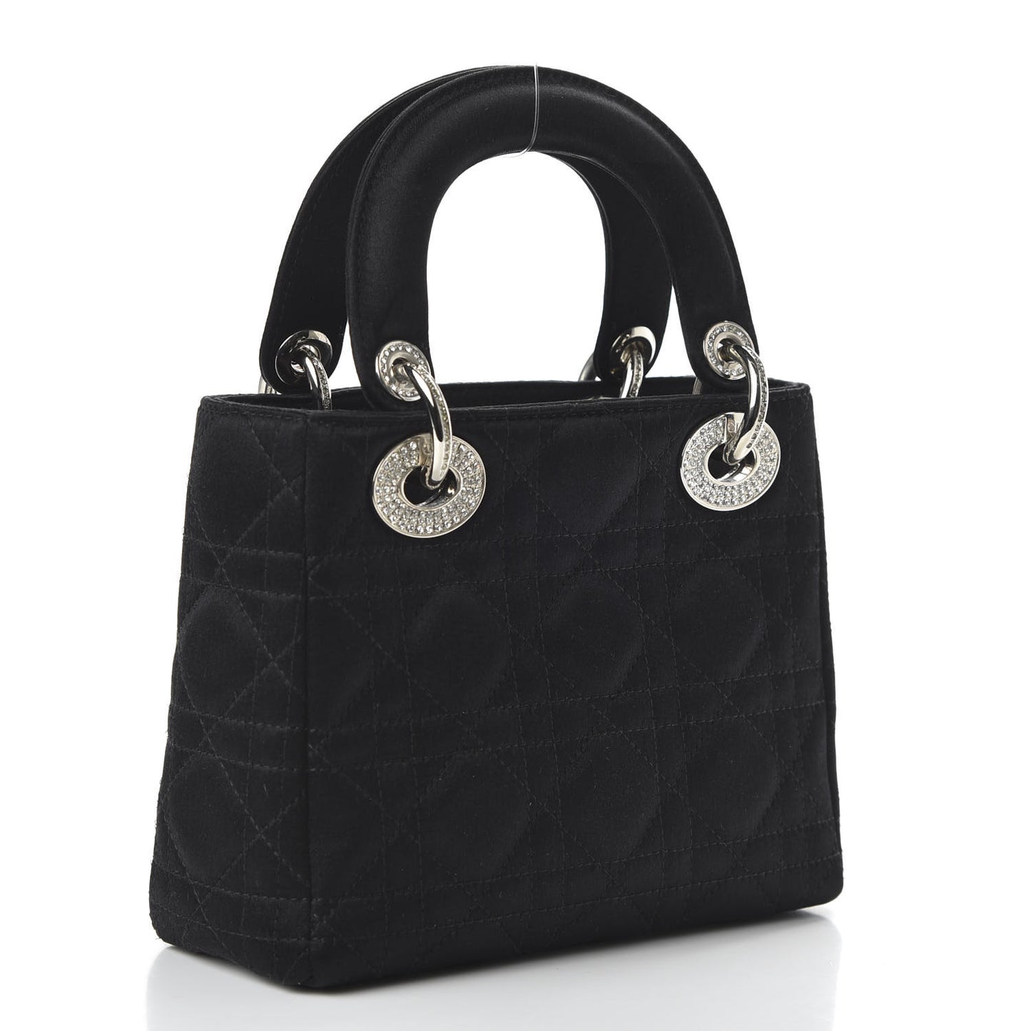 Satin Swarovski Crystal Cannage Mini Lady Dior Black