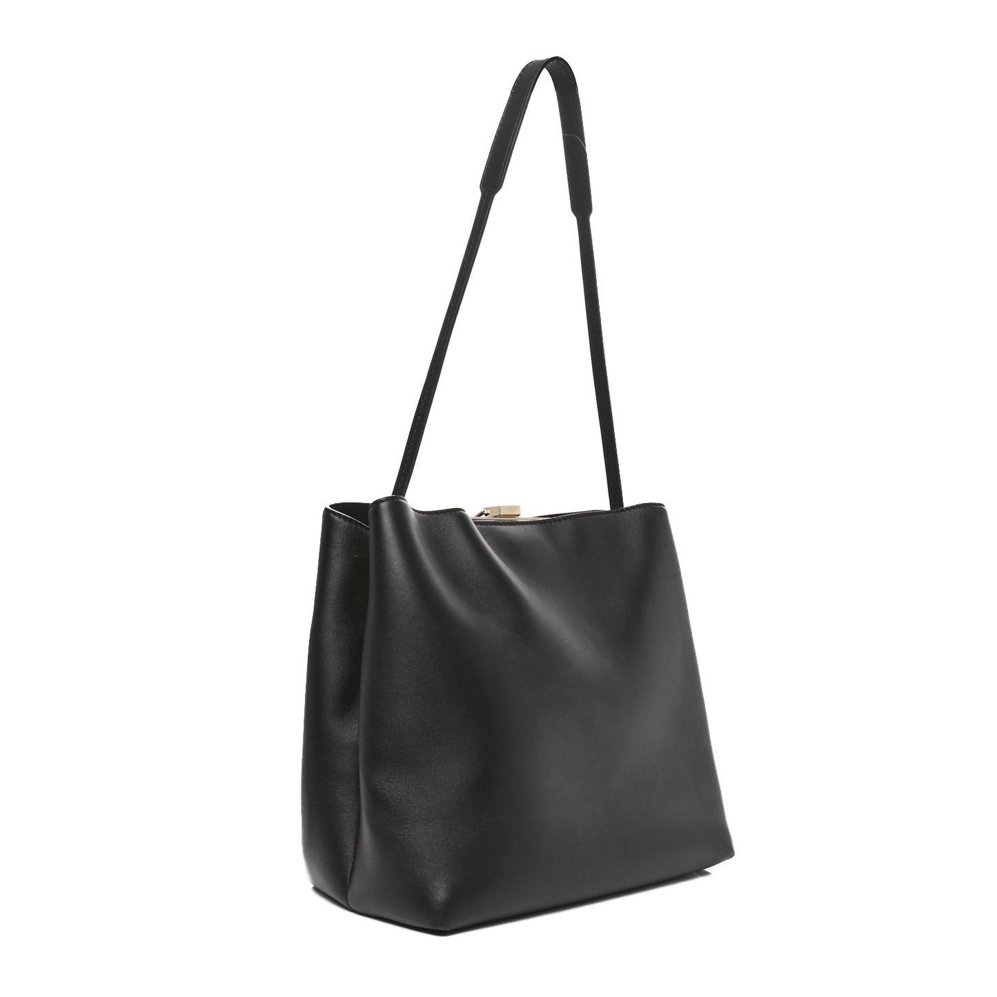 Nappa Frame Shoulder Bag Black Purple