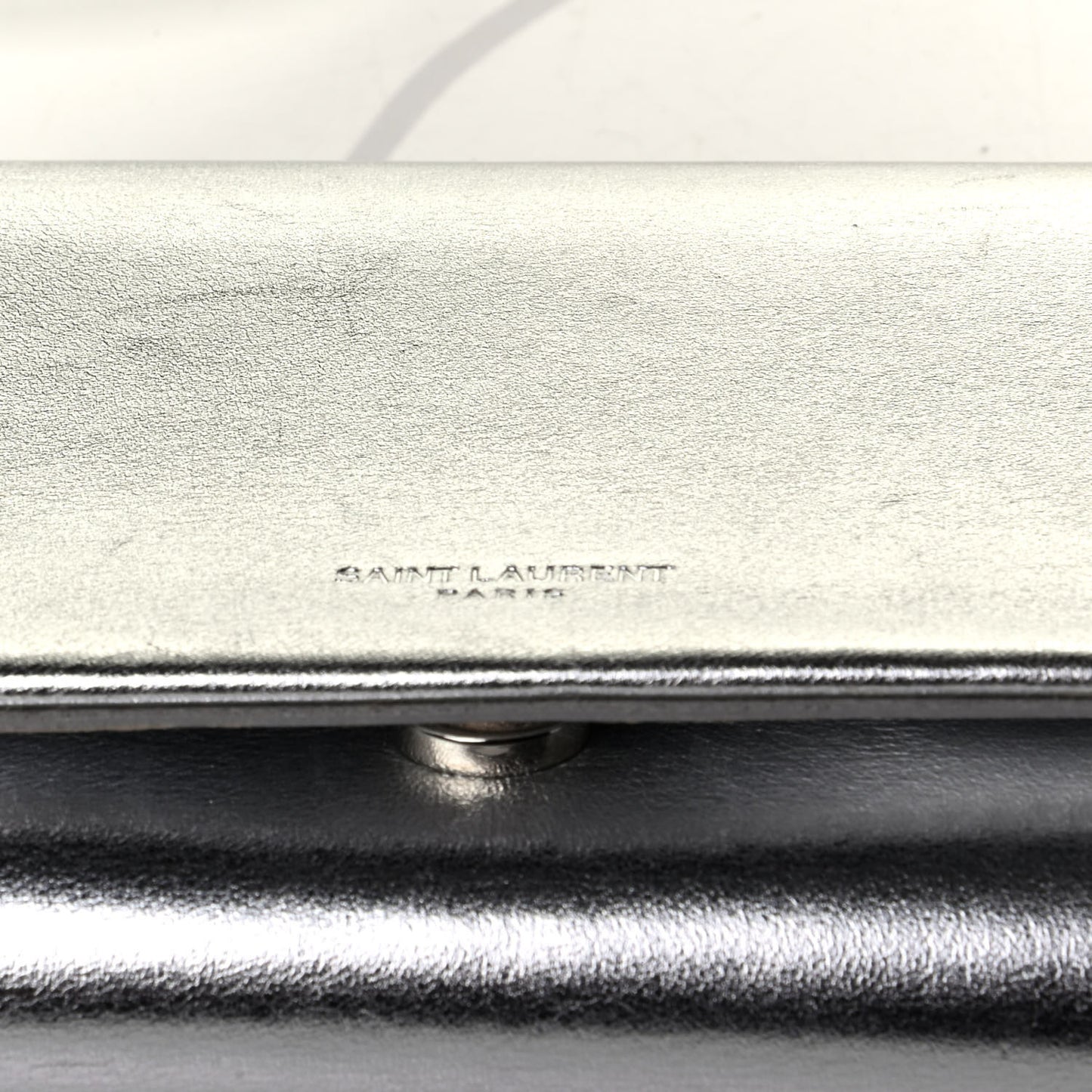 Metallic Nappa Silk Fetiche Clutch Argento