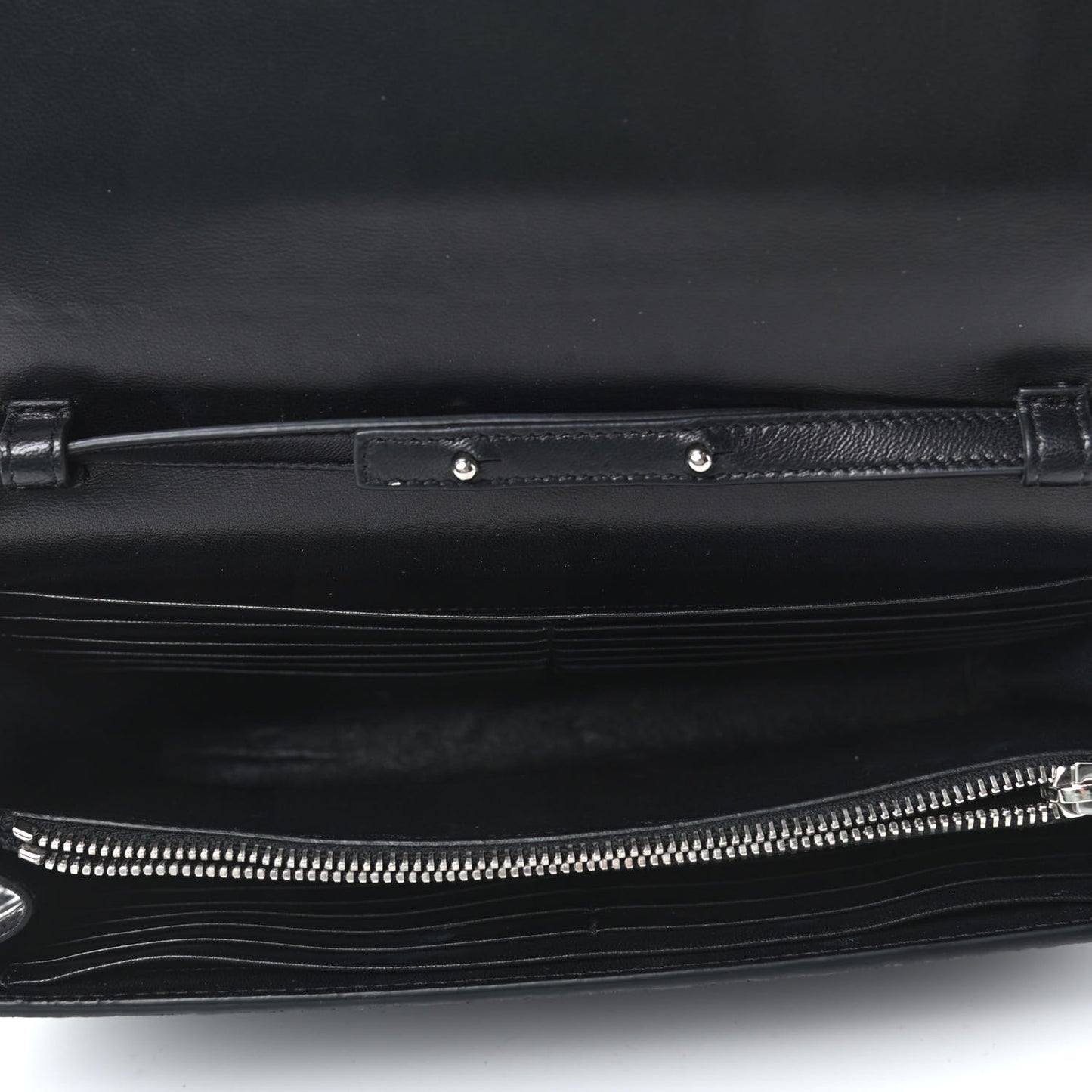 Suede Python Embossed Monogram Chain Wallet Black