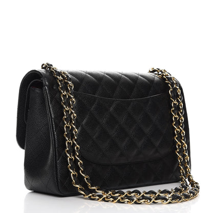 Chanel Caviar Quilted Jumbo Double Flap Black 3 of 8
