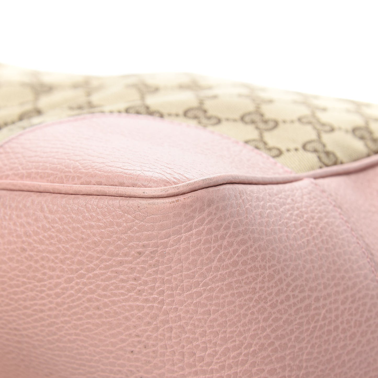 Monogram Bree Zippered Tote Beige Soft Pink