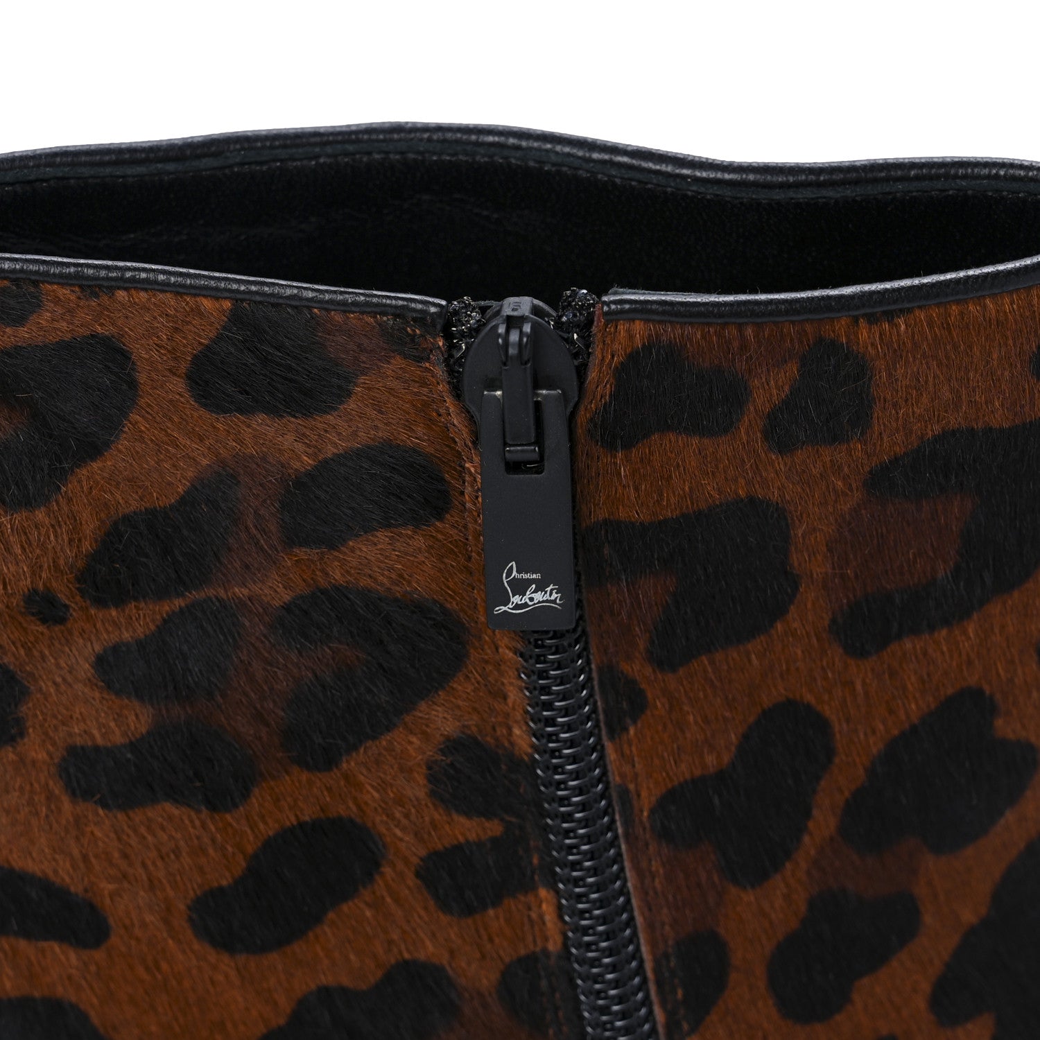 Christian Louboutin Pony Hair Leopard Print So Kate Booty 55 Ankle Boots 40 Black 7 of 9