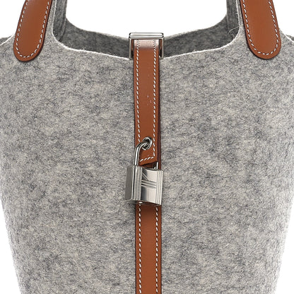 Hermes Feutre Swift Picotin Lock 18 PM Gris Clair Gold 8 of 10