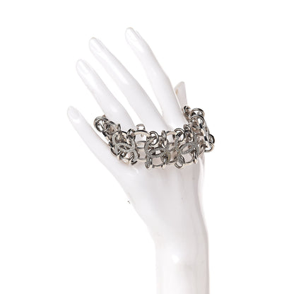 Chanel Crystal CC Chain Link Bracelet Silver 2 of 5