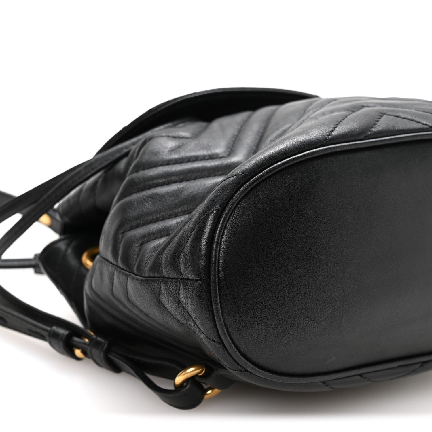 Gucci Calfskin Matelasse GG Marmont Flap Backpack Black 9 of 10