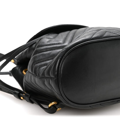 Gucci Calfskin Matelasse GG Marmont Flap Backpack Black 9 of 10