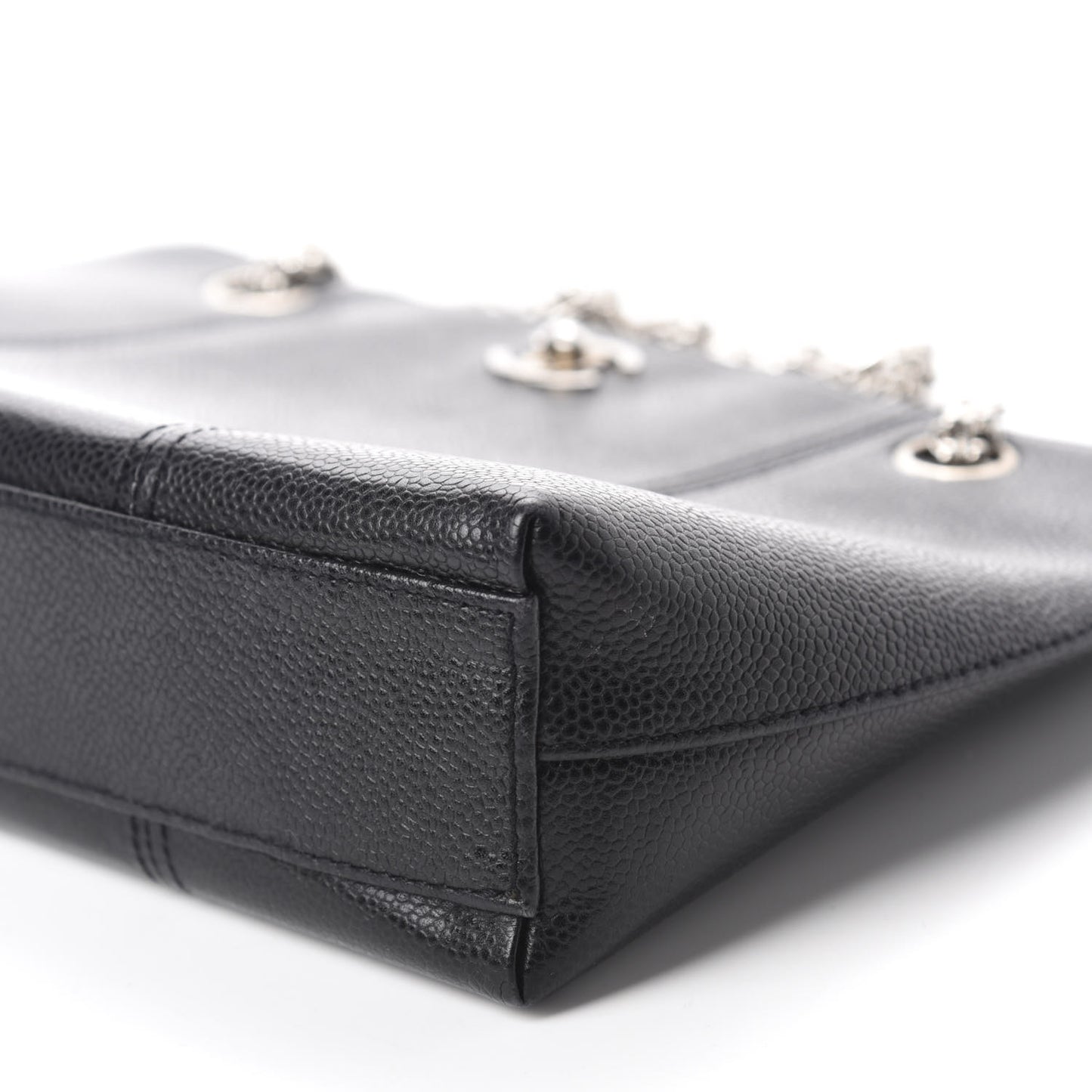 Grained Calfskin Bijoux Chain Shoulder Bag Black