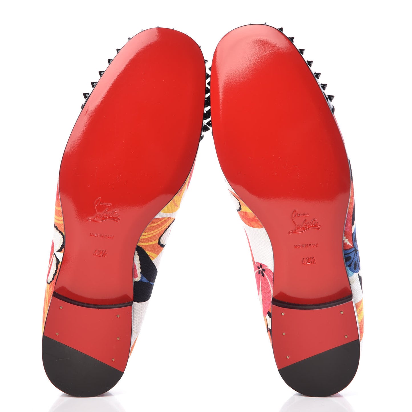 Canvas Patent Mens Harvanana Hawaii Spikes Flats 42.5 Multicolor