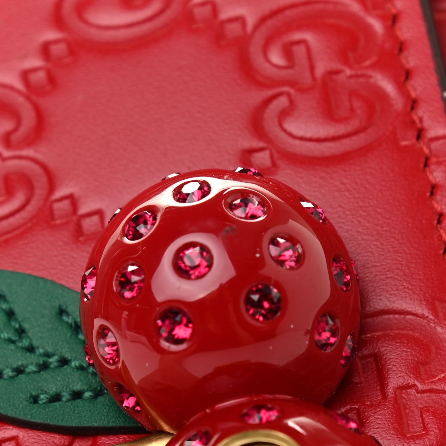Guccissima Mini Cherry Chain Bag Hibiscus Red