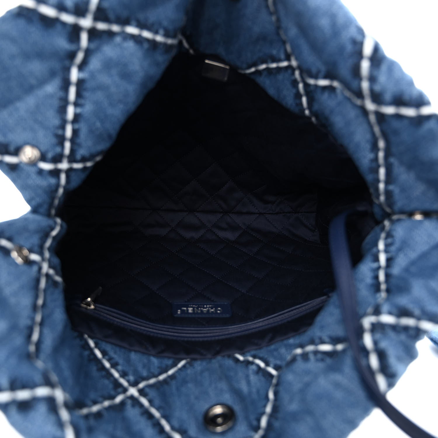 Chanel Denim Quilted Stitched Small Chanel 22 Blue 6 of 11