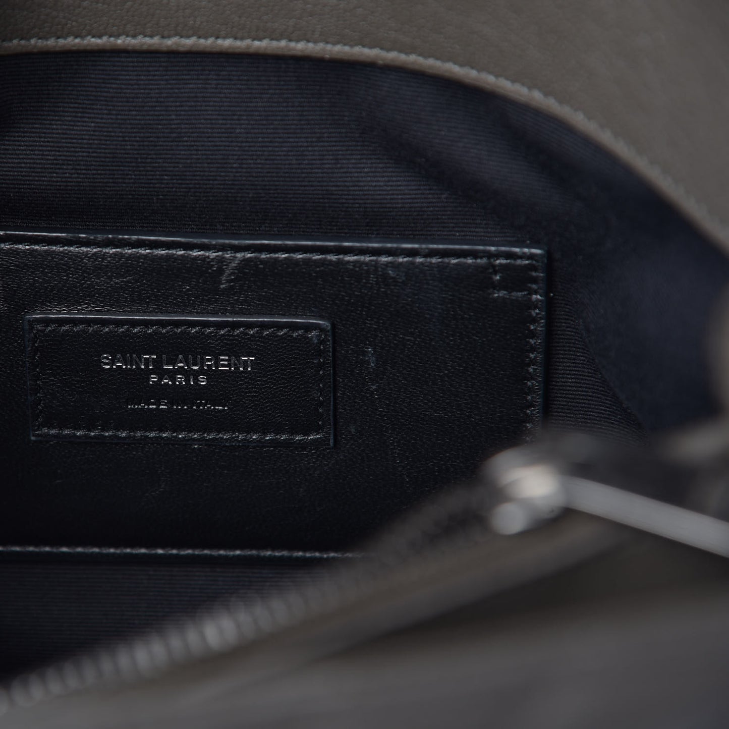 Sheepskin Matelasse Chevron Monogram Large College Satchel Dark Anthracite