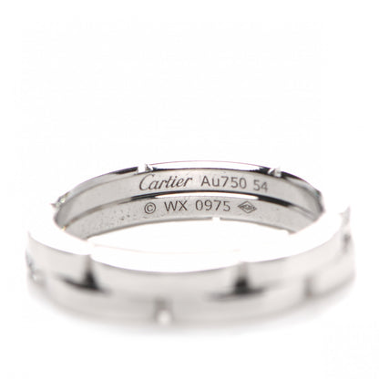 Cartier 18K White Gold Diamond Maillon Panthere 2 Half Rows Paved Band Ring 54 7 4 of 5