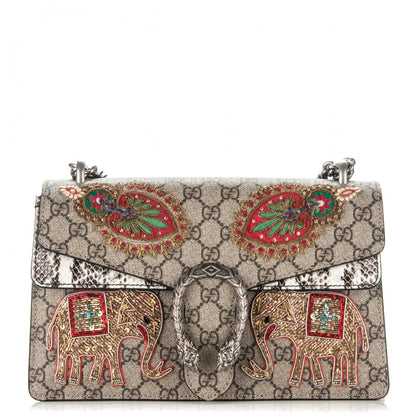 Gucci GG Supreme Monogram Elaphe Elephant Embroidered Small Dionysus Shoulder Bag 1 of 6