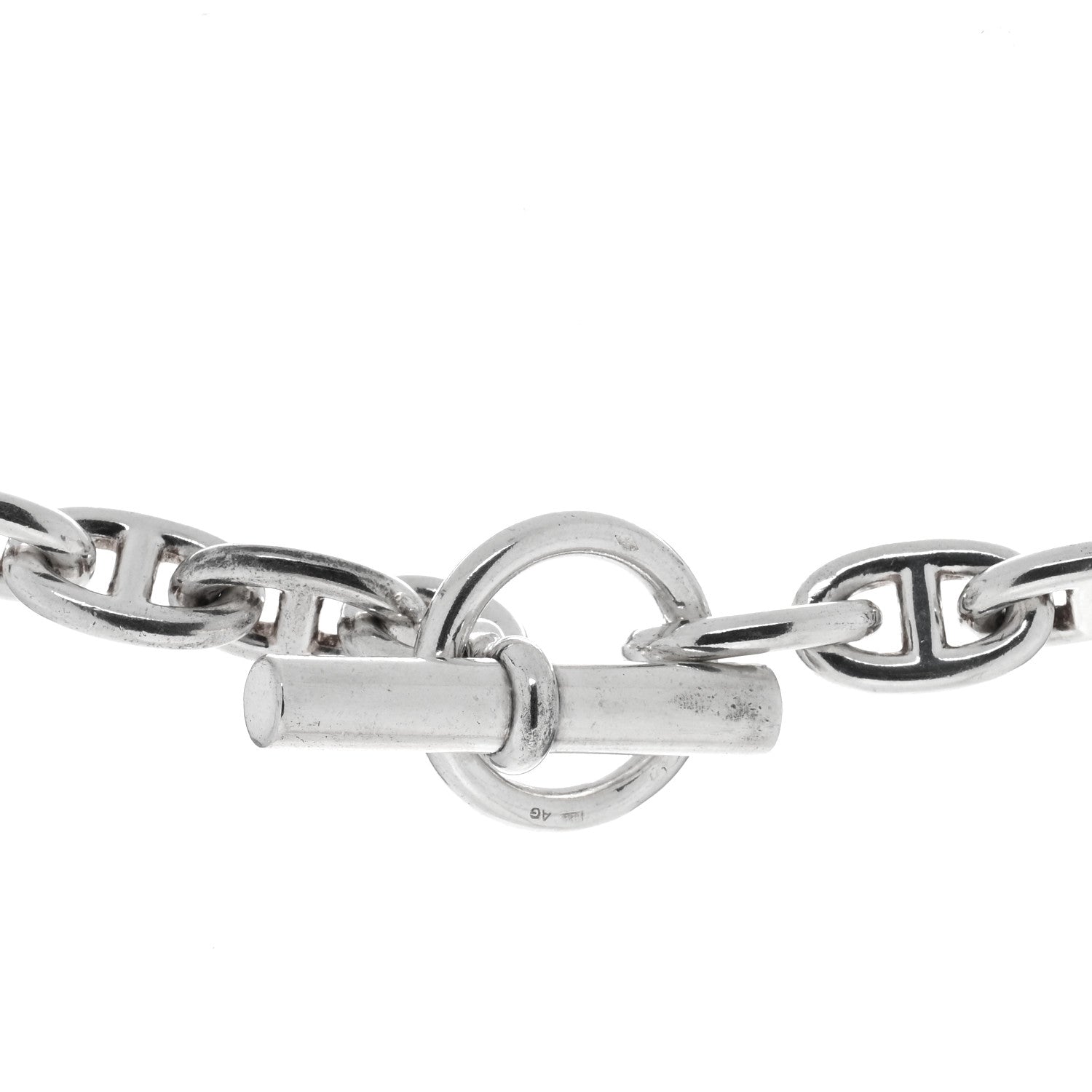 Hermes Sterling Silver Chaine d'Ancre Enchainee Long Necklace 4 of 4