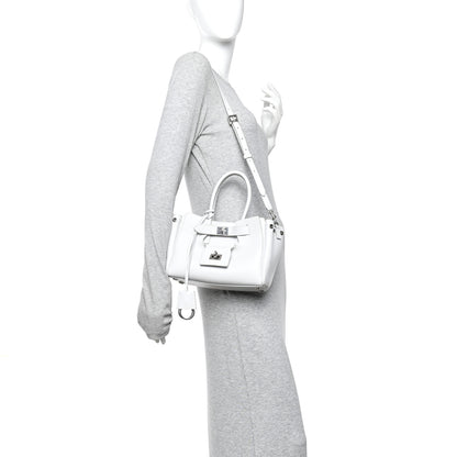 Balenciaga Smooth Calfskin Mini Bel Air Carry All Bag White 2 of 10