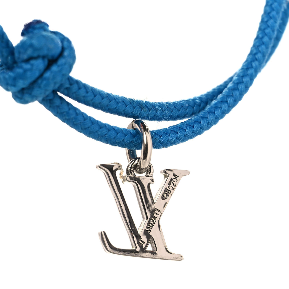 Louis Vuitton Stesia Cord Bracelet Silver Blue 4 of 5