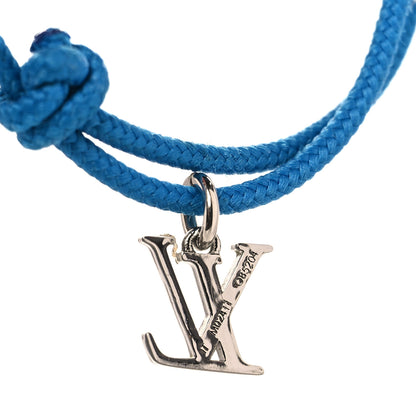 Louis Vuitton Stesia Cord Bracelet Silver Blue 4 of 5
