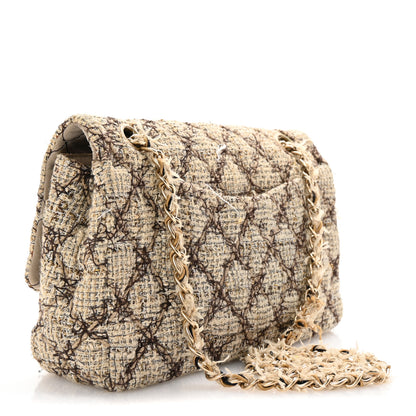 Chanel Metallic Tweed Quilted Medium Single Flap Beige Multicolor 3 of 10
