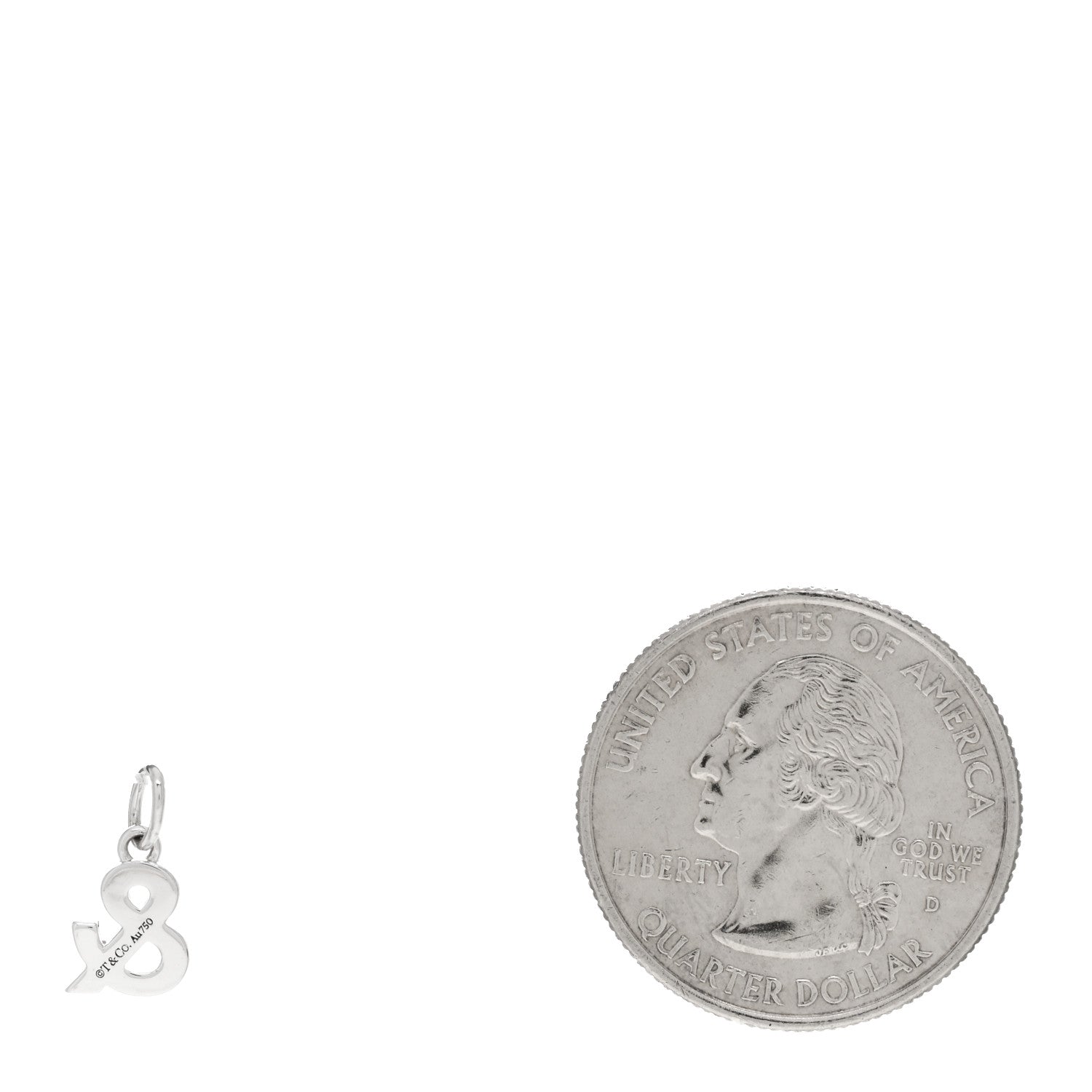 Tiffany 18K White Gold Diamond Small Ampersand Charm 2 of 3