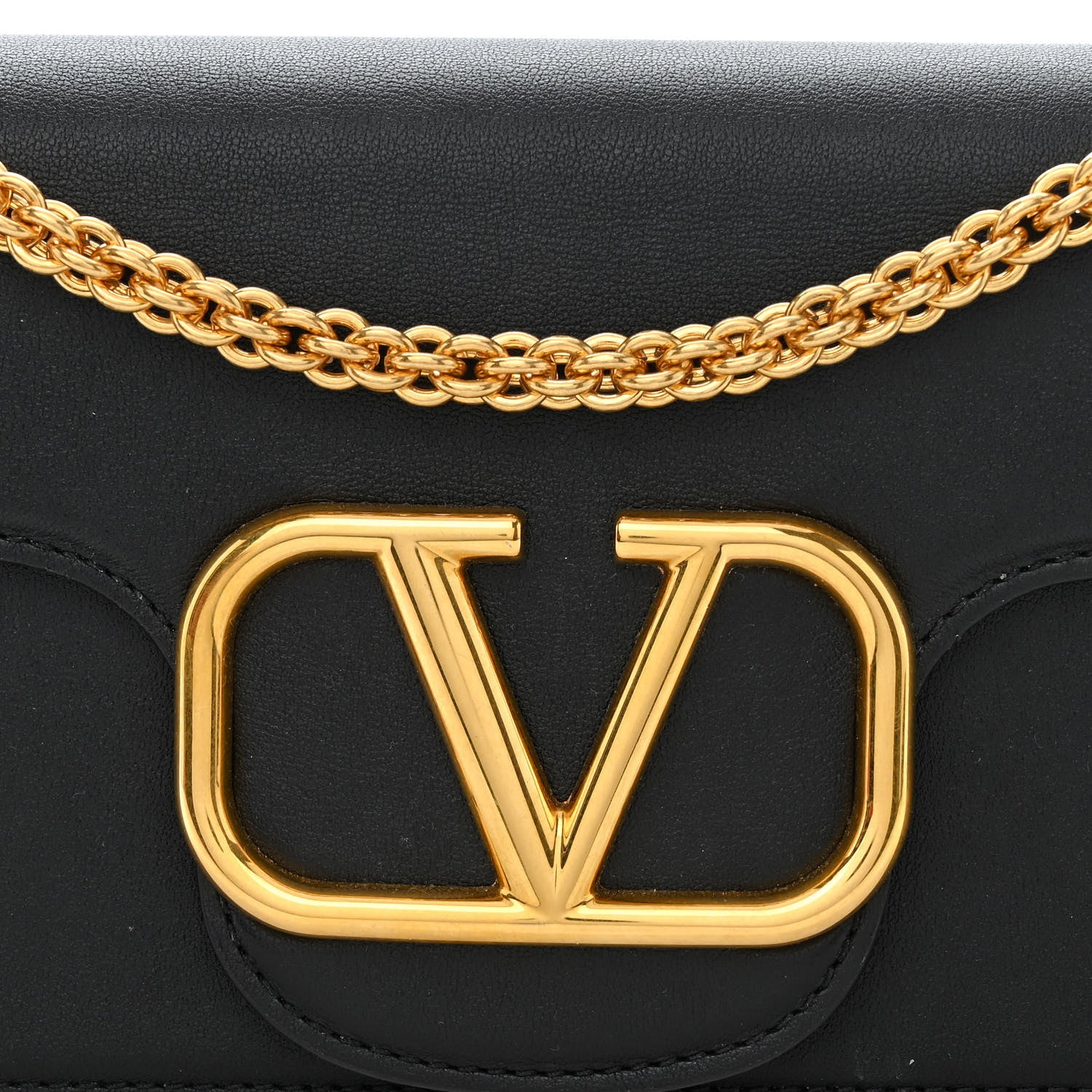 Valentino Garavani Calfskin Vlogo Loco Shoulder Bag Black 9 of 13
