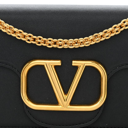 Valentino Garavani Calfskin Vlogo Loco Shoulder Bag Black 9 of 13
