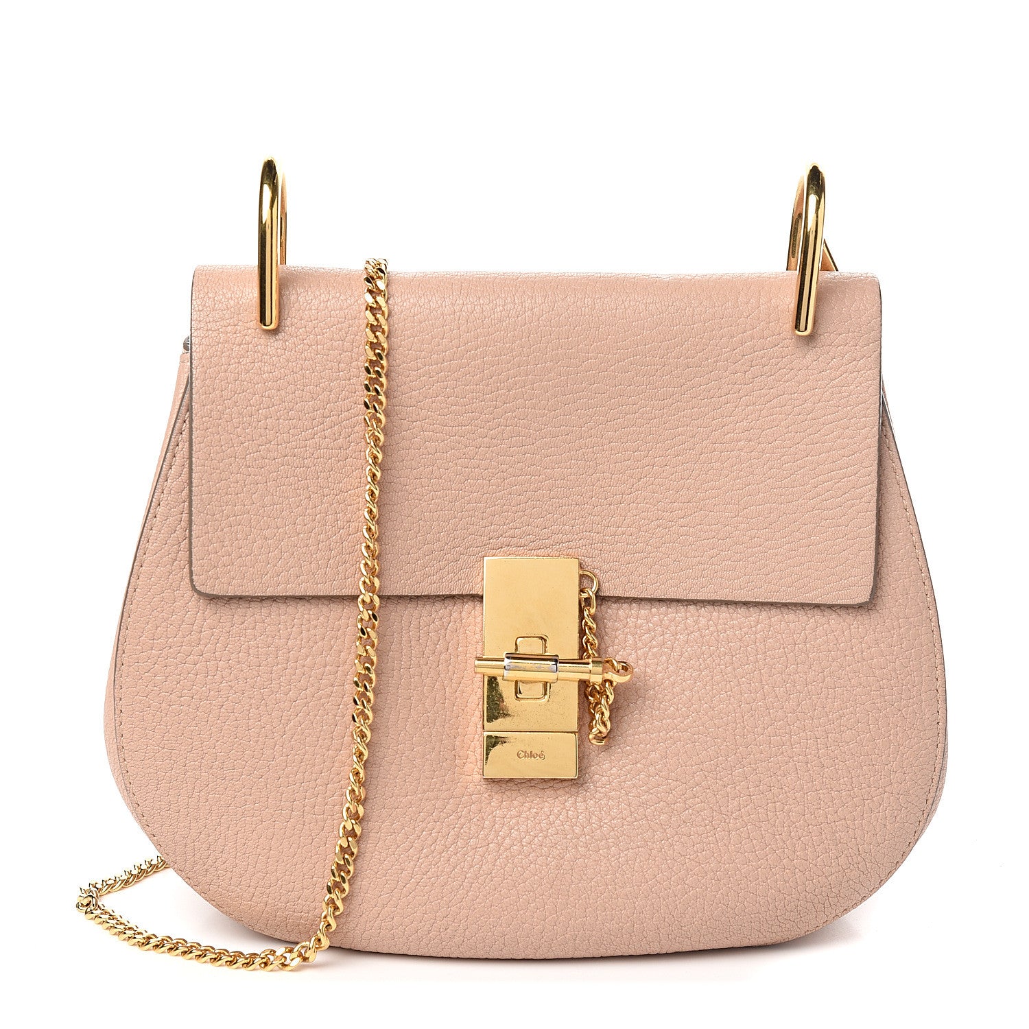 Chloe Grained Lambskin Drew Shoulder Bag Cement Pink 1 of 10