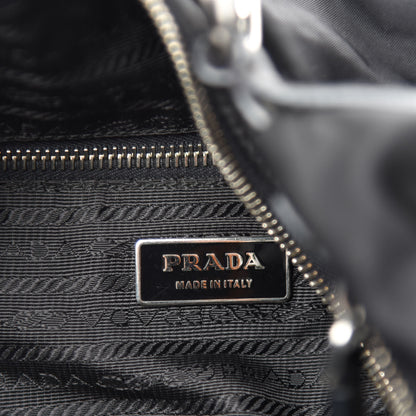 Prada Tessuto Nylon Saffiano Hobo Black 11 of 13