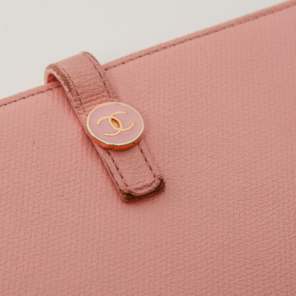 Chanel Grained Calfskin CC Button Wallet Pink 9 of 13