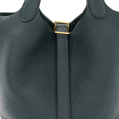 Hermes Taurillon Clemence Picotin Lock 18 PM Vert Cypress 8 of 11