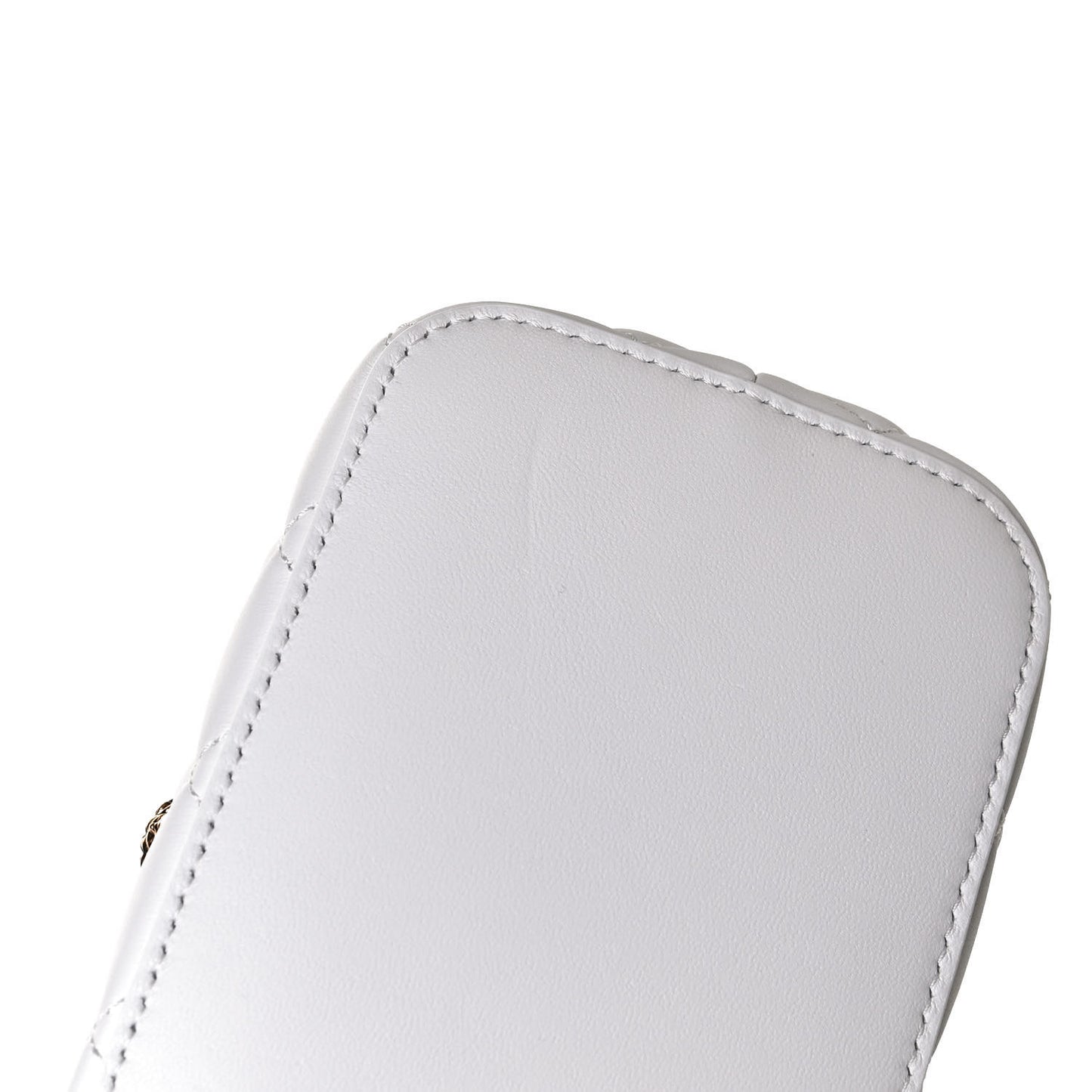 Nappa Quilted Medusa Bucket Bag White