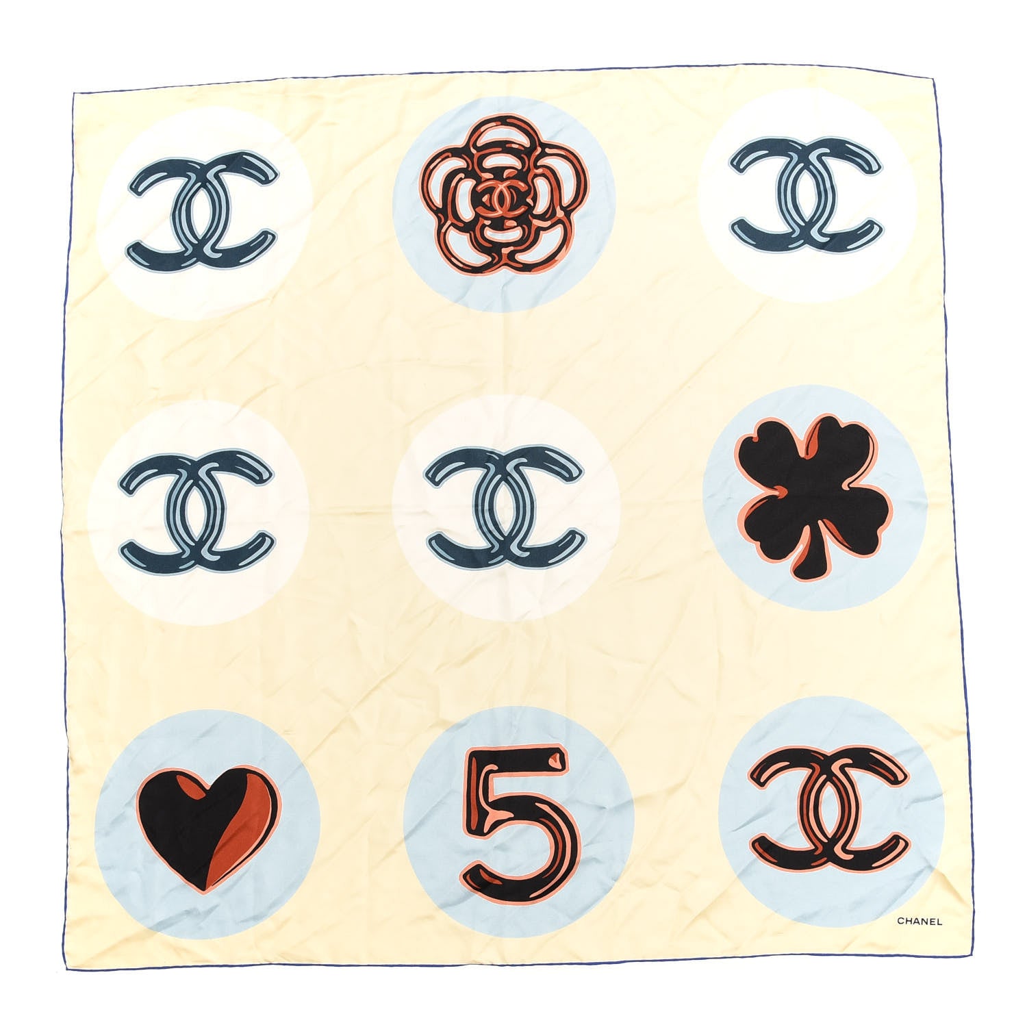 Chanel Silk CC Camellia Scarf Ivory Multicolor 1 of 4