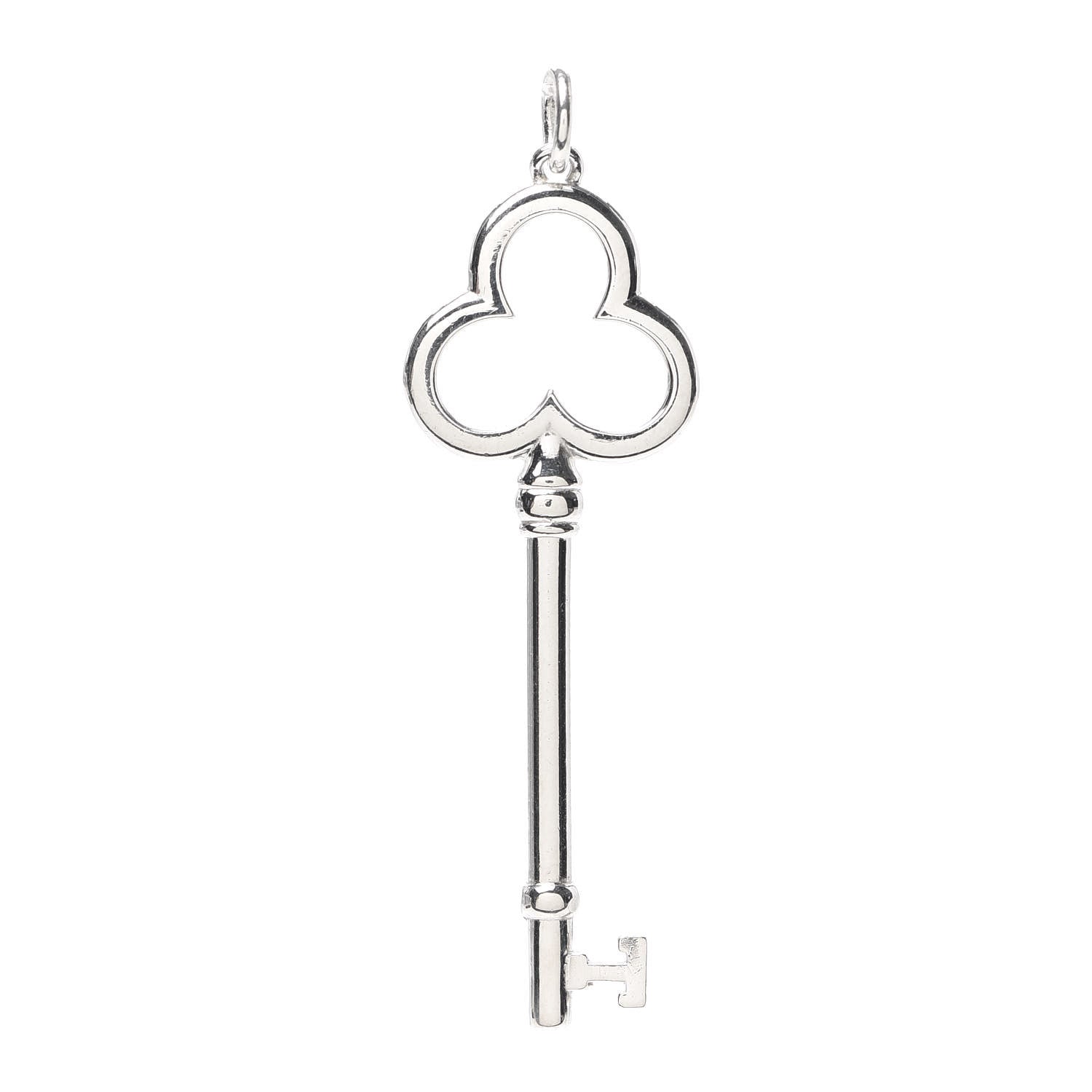 Tiffany Sterling Silver Trifoil Key Pendant 1 of 3