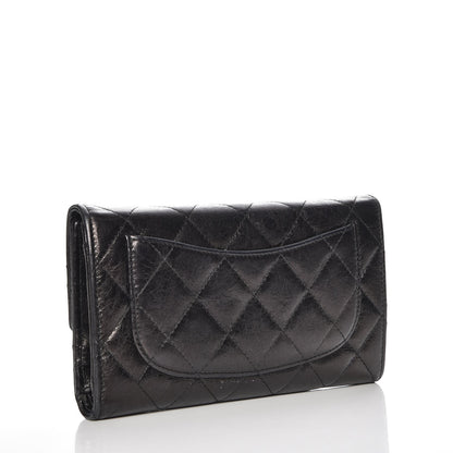 Chanel Glazed Calfskin Quilted Reissue Long Flap Wallet Black 3 of 8