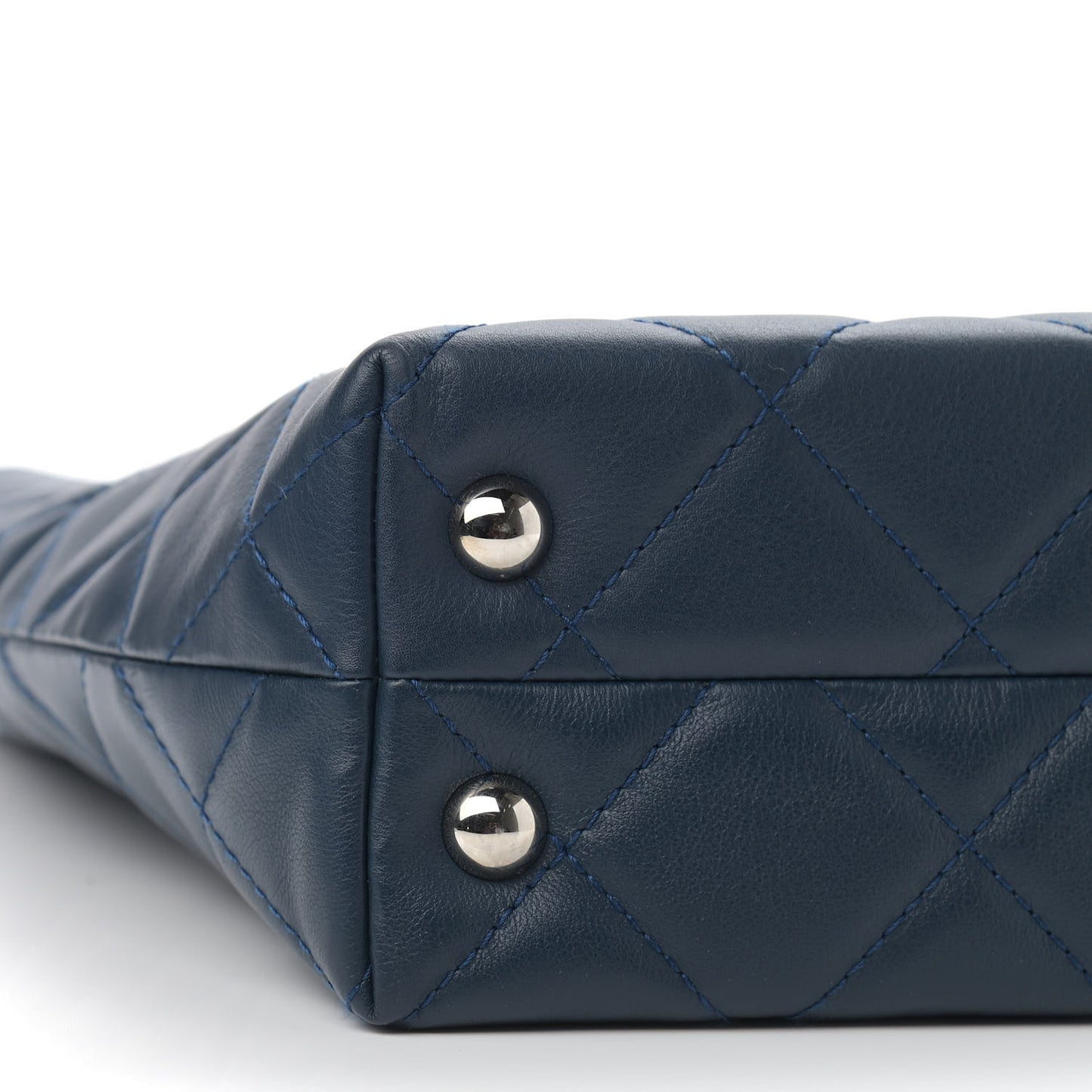 Calfskin Quilted In The Business North South Tote Blue